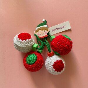 Handmade Christmas Ornaments, Crochet Holiday Decor, Christmas Tree Ball